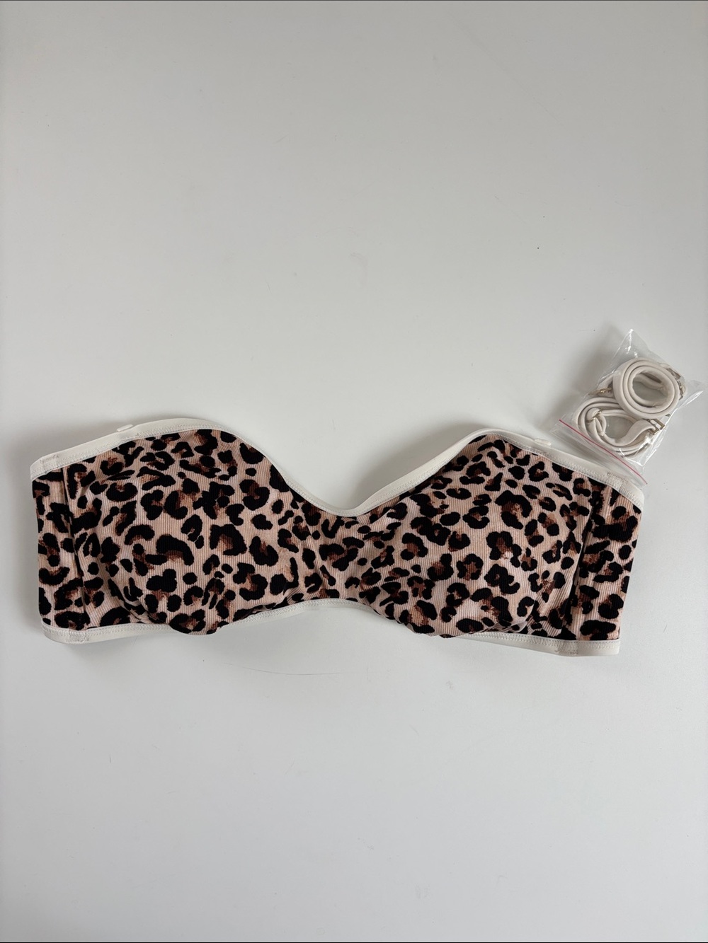 🆕 WILD FABLE | Ribbed Cheetah Print Strapless Bikini Top